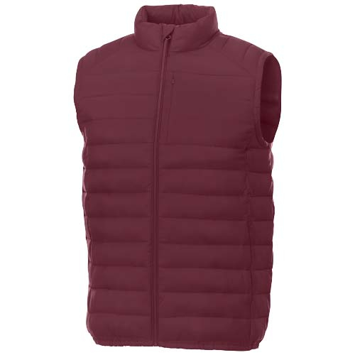 Bodywarmer publicitaire recyclé homme avec poche poitrine Pallas Bordeaux profond